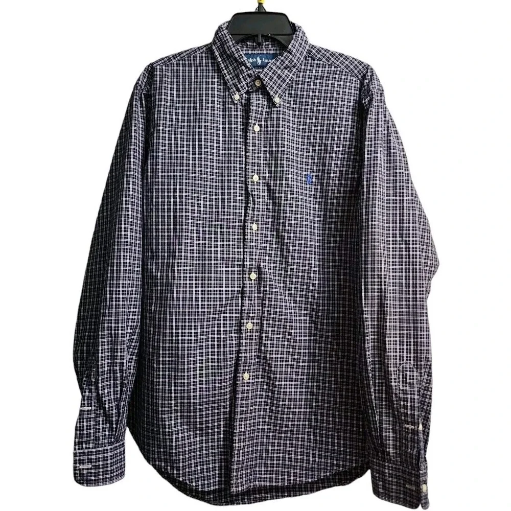 Ralph Lauren Custom‎ Fit Plaid Button Down Long Sleeve Shirt Large